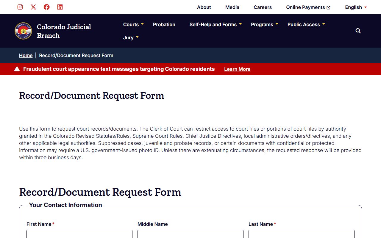 Lake County court records after arrest document request form
